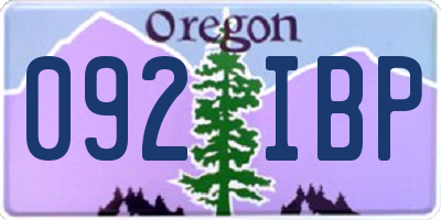 OR license plate 092IBP