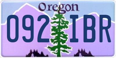 OR license plate 092IBR