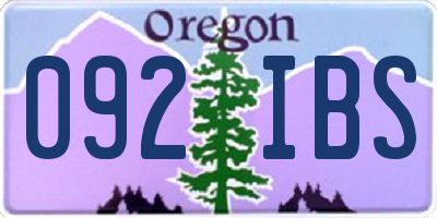 OR license plate 092IBS