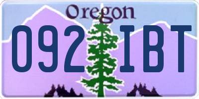 OR license plate 092IBT