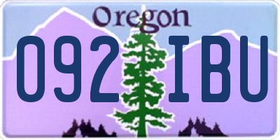 OR license plate 092IBU