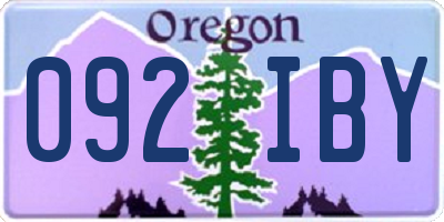 OR license plate 092IBY