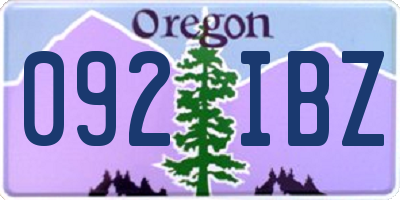OR license plate 092IBZ