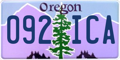 OR license plate 092ICA
