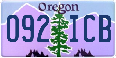 OR license plate 092ICB