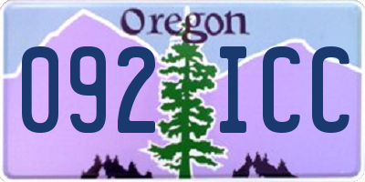 OR license plate 092ICC
