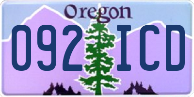 OR license plate 092ICD