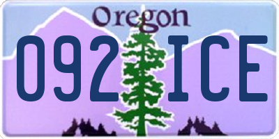 OR license plate 092ICE