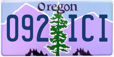OR license plate 092ICI