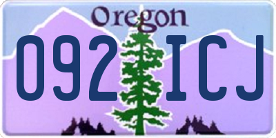 OR license plate 092ICJ