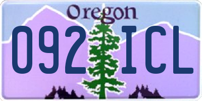 OR license plate 092ICL