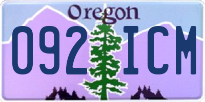OR license plate 092ICM