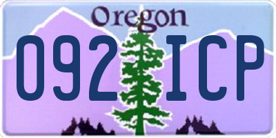 OR license plate 092ICP