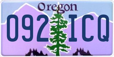 OR license plate 092ICQ