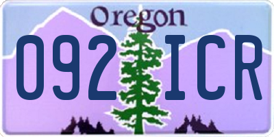 OR license plate 092ICR