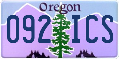 OR license plate 092ICS