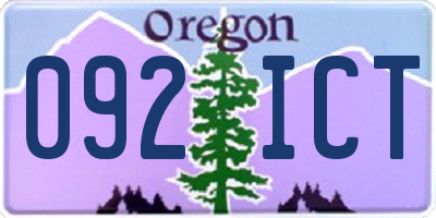 OR license plate 092ICT