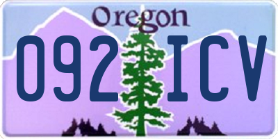 OR license plate 092ICV