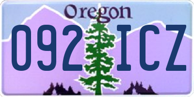 OR license plate 092ICZ