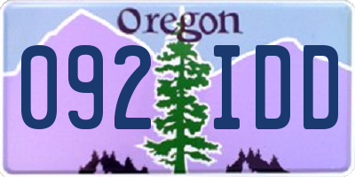 OR license plate 092IDD