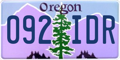 OR license plate 092IDR