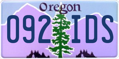 OR license plate 092IDS