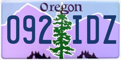 OR license plate 092IDZ