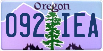 OR license plate 092IEA