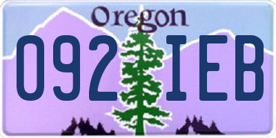 OR license plate 092IEB
