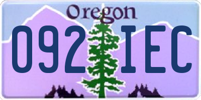 OR license plate 092IEC