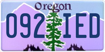 OR license plate 092IED