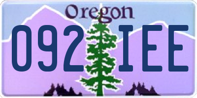 OR license plate 092IEE