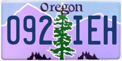 OR license plate 092IEH