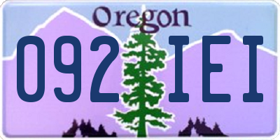 OR license plate 092IEI