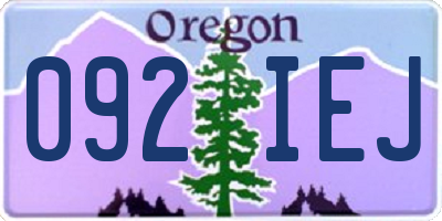 OR license plate 092IEJ