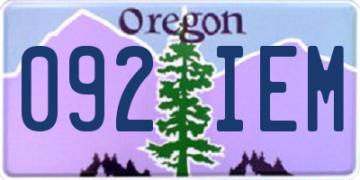 OR license plate 092IEM