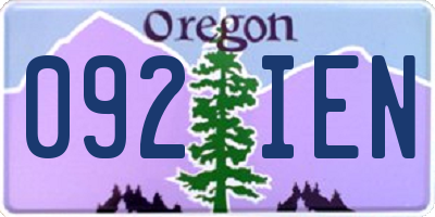 OR license plate 092IEN