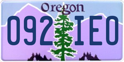 OR license plate 092IEO