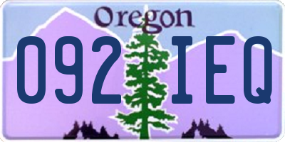 OR license plate 092IEQ