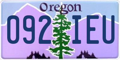 OR license plate 092IEU