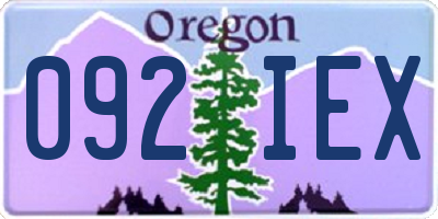 OR license plate 092IEX