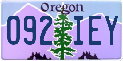 OR license plate 092IEY