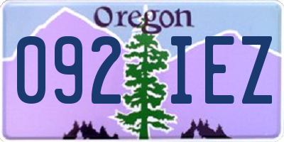OR license plate 092IEZ