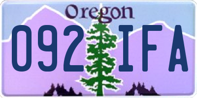 OR license plate 092IFA