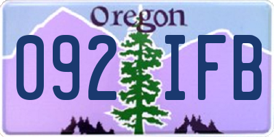OR license plate 092IFB