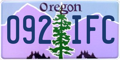 OR license plate 092IFC