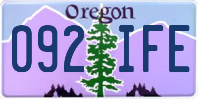 OR license plate 092IFE