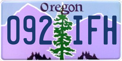 OR license plate 092IFH