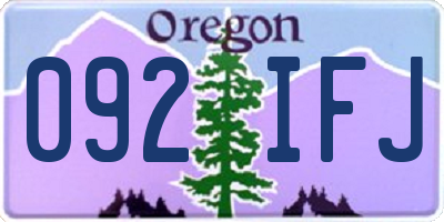 OR license plate 092IFJ