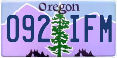 OR license plate 092IFM